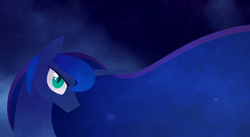 Size: 1865x1025 | Tagged: safe, artist:apilsinn, princess luna, g4, female, luna is not amused, notto disso shitto agen, solo, unamused, wallpaper