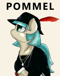 Size: 800x1000 | Tagged: dead source, safe, artist:ushiro no kukan, coco pommel, g4, clothes, female, hat, necklace, solo