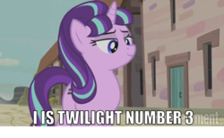 Size: 1975x1216 | Tagged: safe, edit, edited screencap, screencap, starlight glimmer, g4, the cutie map, bedroom eyes, female, image macro, meme, solo