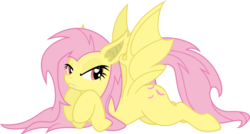 Size: 4737x2534 | Tagged: safe, artist:ispincharles, fluttershy, g4, female, flutterbat, simple background, solo, transparent background, vector