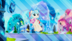 Size: 1920x1080 | Tagged: safe, artist:centerdave77, artist:stargrace97, coco pommel, g4, alternate hairstyle, crystal empire, crystallized, ponytail, spa, vector, wallpaper