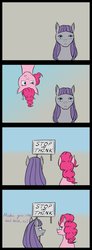 Size: 542x1474 | Tagged: safe, artist:kopaleo, maud pie, pinkie pie, g4, comic, sign