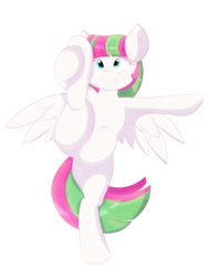 Size: 6000x8000 | Tagged: safe, artist:elskafox, artist:joey darkmeat, blossomforth, pony, g4, absurd resolution, bipedal, featureless crotch, female, flexible, holding leg, simple background, solo, standing, standing on one leg, transparent background, vector
