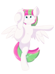 Size: 6000x8000 | Tagged: safe, artist:elskafox, artist:joey darkmeat, blossomforth, pegasus, pony, g4, absurd resolution, bipedal, featureless crotch, female, flexible, holding leg, simple background, solo, standing, standing on one leg, transparent background, vector