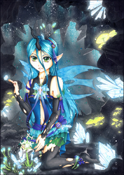 Size: 800x1127 | Tagged: safe, artist:yutaki, queen chrysalis, human, g4, crystal, female, horn, horned humanization, humanized, solo