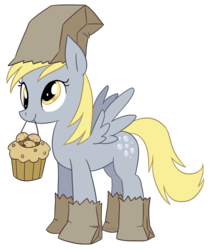 Size: 1002x1193 | Tagged: safe, artist:sharky, derpy hooves, pegasus, pony, g4, female, mare, paper bag, paper bag wizard, solo