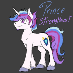Size: 1400x1400 | Tagged: safe, artist:the-blackeye, oc, oc only, oc:strongheart, pony, unicorn, male, offspring, parent:princess cadance, parent:shining armor, parents:shiningcadance, simple background, stallion