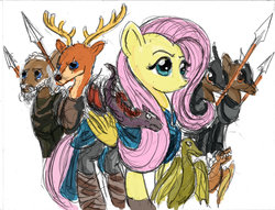 Size: 1024x784 | Tagged: safe, artist:thelivingshadow, fluttershy, g4, crossover, daenerys targaryen, game of thrones, harsher in hindsight