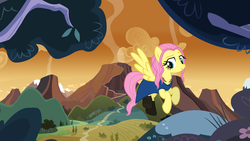 Size: 1024x576 | Tagged: safe, artist:sirius-writer, fluttershy, g4, crossover, daenerys targaryen, game of thrones, harsher in hindsight