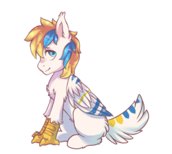 Size: 1000x900 | Tagged: safe, artist:picklesquidly101, oc, oc only, oc:cirrus sky, hippogriff, cute, solo, talons