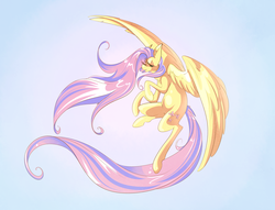 Size: 2687x2050 | Tagged: safe, artist:rubyrue, fluttershy, pegasus, pony, g4, female, flying, high res, solo