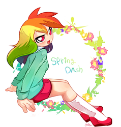 Size: 950x1000 | Tagged: safe, artist:chch, rainbow dash, human, g4, female, humanized, solo