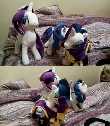 Size: 2880x3316 | Tagged: safe, artist:onlyfactory, rarity, g4, testing testing 1-2-3, ancient wonderbolts uniform, bootleg, high res, irl, photo, plushie, sgt. rarity