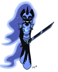 Size: 800x1000 | Tagged: safe, artist:novaspark, nightmare moon, anthro, g4, female, solo