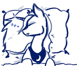 Size: 1000x850 | Tagged: safe, artist:dogduck, princess luna, g4, bed, eyes closed, female, monochrome, on back, pillow, sleeping, solo, zzz