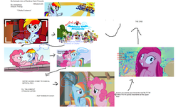 Size: 1672x1033 | Tagged: safe, artist:anonymous, pinkie pie, rainbow dash, fanfic:bittersweet, rainbow dash presents, g4, party of one, 1000 hours in ms paint, cthulhu, cursed image, old cringe, pinkamena diane pie, wat, why