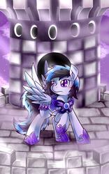 Size: 1250x2000 | Tagged: safe, artist:vavacung, oc, oc only, oc:sentoki, pegasus, pony, armor, castle, guard, night