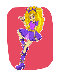 Size: 1965x2420 | Tagged: safe, artist:minami_um, adagio dazzle, equestria girls, g4, my little pony equestria girls: rainbow rocks, boots, clothes, female, pixiv, shoes, skirt, smiling, solo