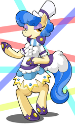 Size: 1164x1968 | Tagged: safe, artist:hoshi, sapphire shores, earth pony, pony, g4, bipedal, female, pixiv, solo