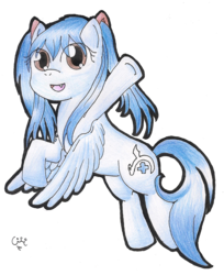 Size: 1016x1244 | Tagged: safe, artist:celecrypt, dracony, fairy tail, ponified, solo, wendy marvell