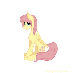 Size: 1024x1024 | Tagged: safe, artist:suenden-hund, fluttershy, g4, butterscotch, concave belly, fluffy, rule 63, simple background, sitting, slender, solo, thin, transparent background