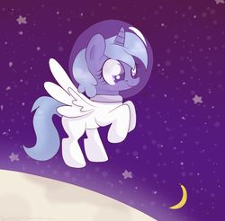 Size: 1565x1540 | Tagged: safe, artist:balloons504, princess luna, pony, g4, astronaut, female, filly, moon, solo, space, space helmet, spacesuit, woona