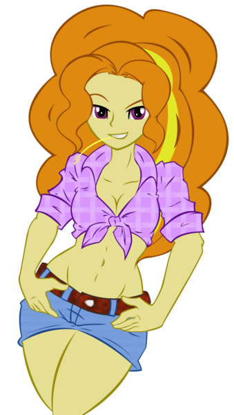 844611 - adagio dazzle, artist:alexandru1208, belly button, cleavage,  clothes, daisy dukes, equestria girls, female, front knot midriff, midriff,  rainbow rocks, safe, solo - Derpibooru