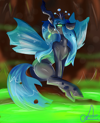 Size: 3500x4300 | Tagged: safe, artist:rayadra, queen chrysalis, changeling, changeling queen, g4, female, high res, solo