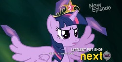 Size: 1573x797 | Tagged: safe, screencap, twilight sparkle, alicorn, pony, g4, female, mare, meme, twilight sparkle (alicorn), youtube caption