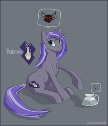 Size: 1079x1253 | Tagged: safe, artist:marbleyarns, oc, oc only, oc:thalomine, spider, solo, teacup