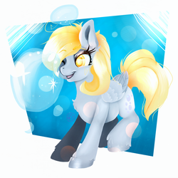 Size: 3897x3903 | Tagged: safe, artist:negatable, derpy hooves, pegasus, pony, g4, bubble, chest fluff, female, high res, mare, solo