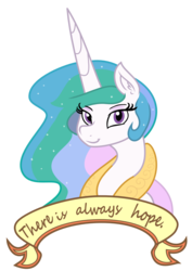 Size: 827x1169 | Tagged: safe, artist:sketchy brush, artist:zev, princess celestia, alicorn, pony, g4, banner, bust, collaboration, discussion in the comments, featured image, female, hope, inspirational, looking at you, mare, old banner, portrait, positive message, positive ponies, simple background, smiling, solo, transparent background, uplifting, vector
