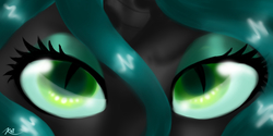Size: 1400x700 | Tagged: dead source, safe, artist:kayak94, queen chrysalis, changeling, changeling queen, g4, beautiful, close-up, eyes, female, looking at you, persona eyes, solo