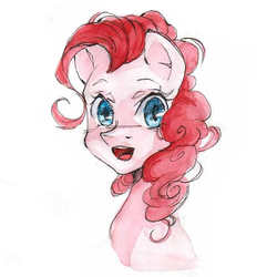 Size: 694x694 | Tagged: safe, artist:my-magic-dream, pinkie pie, g4, bust, female, open mouth, simple background, smiling, solo, white background