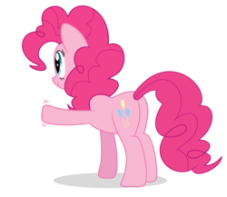 Size: 7451x6477 | Tagged: safe, artist:limedreaming, pinkie pie, earth pony, pony, g4, absurd resolution, balloonbutt, butt, cute, female, mare, plot, simple background, smiling, solo, transparent background, vector, waving