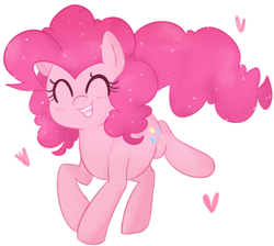 Size: 1280x1149 | Tagged: dead source, safe, artist:pegacornss, pinkie pie, earth pony, pony, g4, blushing, cute, diapinkes, eyes closed, female, happy, heart, mare, open mouth, solo