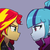 Size: 400x400 | Tagged: dead source, safe, artist:baekgup, sonata dusk, sunset shimmer, equestria girls, g4, my little pony equestria girls: rainbow rocks, female, lesbian, ship:sunata, shipping, stare, staring contest