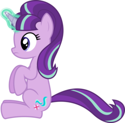 Size: 6520x6400 | Tagged: safe, artist:parclytaxel, starlight glimmer, g4, .svg available, absurd resolution, female, frown, magic, raised tail, s5 starlight, simple background, sitting, solo, transparent background, vector
