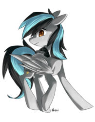 Size: 400x514 | Tagged: safe, artist:akiiri, oc, oc only, oc:black cloud, pegasus, pony, pegasus oc, solo, wings