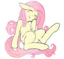 Size: 580x535 | Tagged: safe, artist:hiza take, fluttershy, g4, female, pixiv, simple background, solo, white background