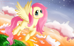 Size: 4000x2500 | Tagged: safe, artist:vardastouch, fluttershy, g4, female, flying, solo