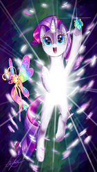 Size: 2160x3840 | Tagged: safe, artist:halem1991, fluttershy, rarity, g4, breeziefied, high res, race swap
