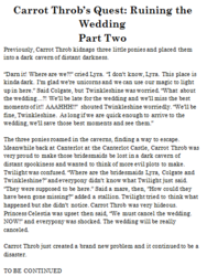 Size: 394x525 | Tagged: safe, carrot throb's quest: ruining the wedding, story, text