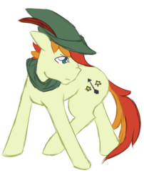 Size: 800x991 | Tagged: safe, artist:whtwvphntm, oc, oc only, oc:release light, earth pony, pony, hat, solo