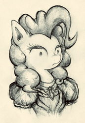 Size: 1501x2177 | Tagged: safe, artist:gezawatt, pinkie pie, g4, monochrome, pencil drawing, traditional art