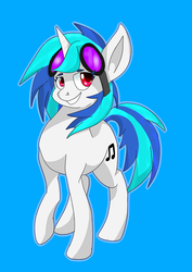 Size: 526x745 | Tagged: safe, artist:aureolinart, dj pon-3, vinyl scratch, g4, female, nose piercing, smiling, solo