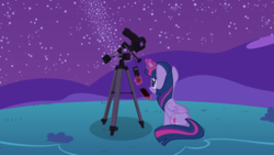 Size: 4096x2304 | Tagged: safe, artist:thorinair, twilight sparkle, alicorn, pony, g4, astronomy, astrophotography, camera, equipment, female, folded wings, hill, iphone, looking up, magic, mare, mount, mountain, night, phone, science, sitting, sky, smartphone, smiling, solo, stargazing, stars, svg, telekinesis, tripod, twilight sparkle (alicorn), vector