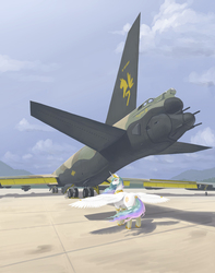 Size: 2976x3769 | Tagged: safe, artist:jhonnyrebel, princess celestia, g4, b-52, boeing, bomber, boots, butt, female, high res, plane, plot, solo, spread wings, tail wrap