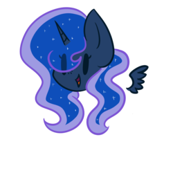 Size: 1024x1024 | Tagged: safe, artist:xsiggix, princess luna, g4, female, floating wings, head, open mouth, simple background, smiling, solo, transparent background