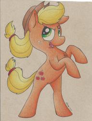 Size: 1665x2181 | Tagged: safe, artist:artisticwerks, applejack, g4, chest fluff, female, rearing, solo, traditional art